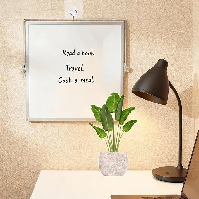 Small White Board with Stand, Double-Sided Desktop Whiteboard with 10 Markers, 4 Magnets & 1 Eraser, 10" x 10" Mini Dry Erase Board for Desk, Office, Kitchen, School, Kids Room