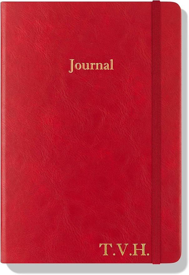 Wykeham's Executive 2026 Undated Daily Journal Planner – Customization Available (Personalized Crimson, 8.5"×5.5")