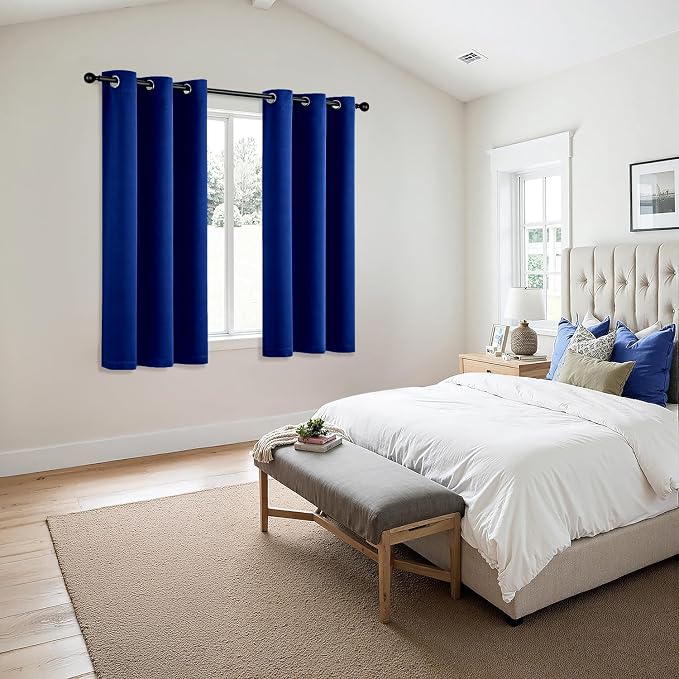 MIULEE Blackout Curtains for Bedroom Living Room 2 Panels, Thermal Insulated Room Darkening Drapes Grommet Noise Reducing Light Blocking Window Treatments 54 Inches Long 40x54 Inch Royal Blue