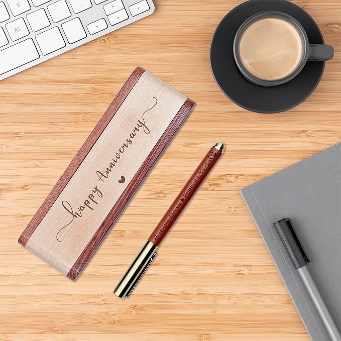Personalized Ballpoint Pen, Customized BallPoint Pen with Name, Elegant Fancy Nice Gift Wood Pen Set for Men & Women, Custom Name Engraving with Wooden Gift Box