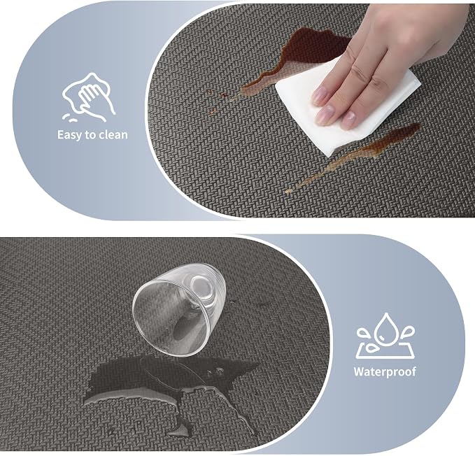 Mattitude Kitchen Mat 2PCS Kitchen Rugs Cushioned Anti-Fatigue Rug Waterproof Standing Desk Mat Kitchen Mats for Floor Kitchen Rug Set for Kitchen, Sink, Office 17.3"×30"+17.3"×47" Dark Grey