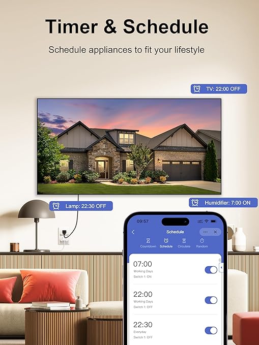 Smart Plug, Smart Plugs That Compatible with Alexa & Google Home, Smart Outlet with Retome Control, Timer & Schedule, WiFi Outlet for Home, No Hub Required, 2.4GHz Wi-Fi Only, 4 Pack