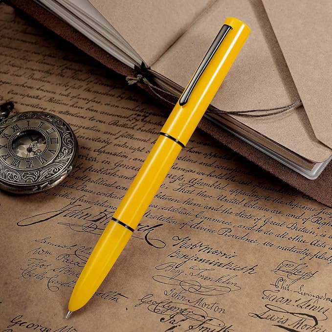 HONG DIAN C1 Fountain Pen Fine Nib, Modern Red & Classic Retro Design Metal Pen with Ink Converter