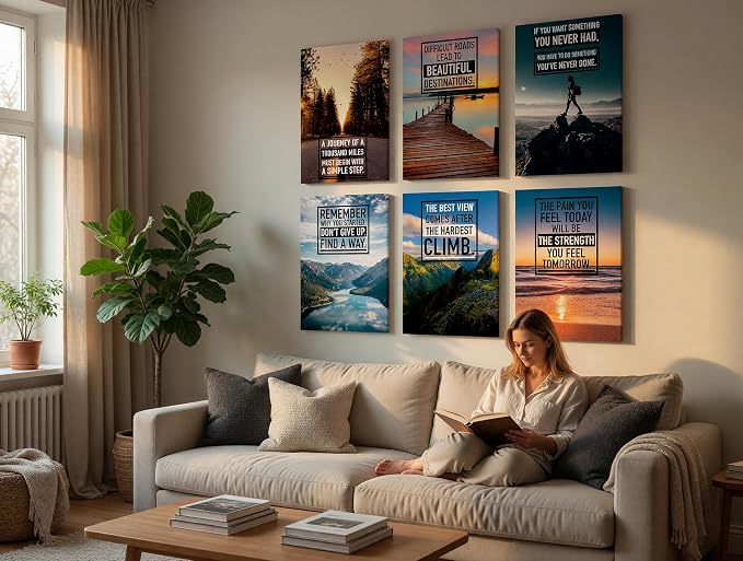 Throwback Traits Oversized 17x24 Motivational Posters Set of 6 - Unframed Large Colorful Wall Art Prints | Positive Affirmation Decor for Office, Living Room & Bedroom | Bold Statement
