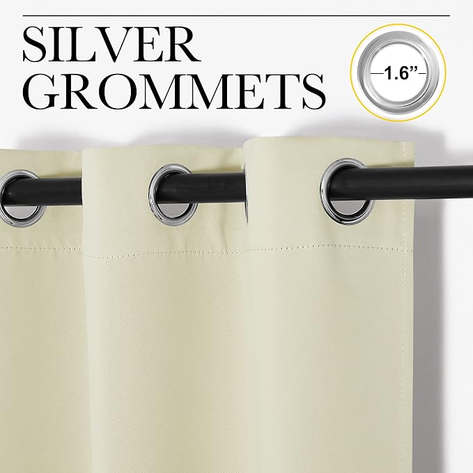 NICETOWN Door Divider Curtain for Doorway, Bedroom Closet Door Cover, Privacy Curtain for Room Divider Garage Window Bathroom Door Dressing Changing Fitting Decor (1 Piece, 8ft Tall x 5ft Wide, Beige)