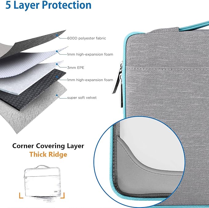 Hseok Laptop Sleeve 15.6-16 Inch Case Briefcase Compatible with MacBook Neo 16, MacBook Pro 16 M5/M4/M3/M2/M1, MacBook Air 15 M5, XPS 16 and Most 15.6-16 Notebooks,L01G04