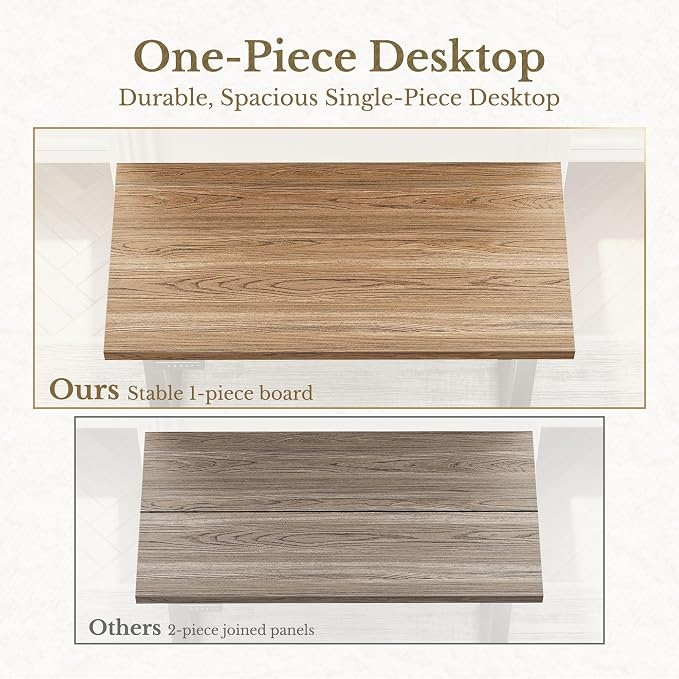 ErGear Electric Standing Desk, 48 Inch Adjustable Height Sit Stand Up Desk with 1.18" Thickness Whole-Piece Desktop, Computer Office Desk for Home Office, Light Oak