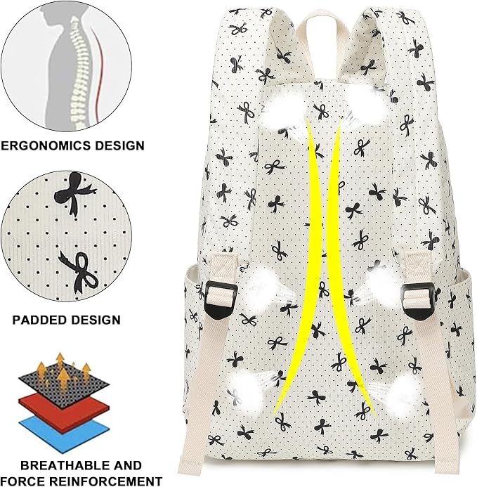 LEDAOU Backpack for Girls School Bag Kids Bookbag Teen Backpack Set Daypack with Lunch Bag and Pencil Case | Kids