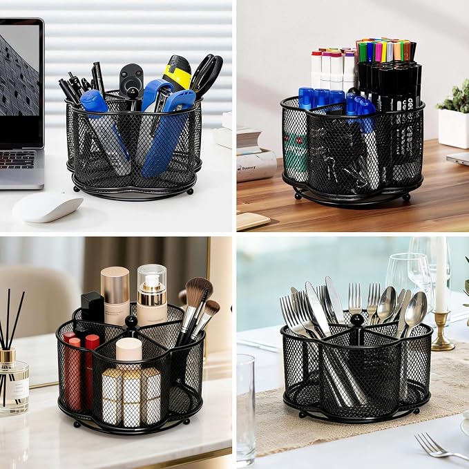 Pen Holder for Desk,360-Degree Rotating Pencil Organizer | Art Supplies/Marker /Desk Organizer,Mesh Rotating Pencil Holders & Pen Holders,for Office Home School
