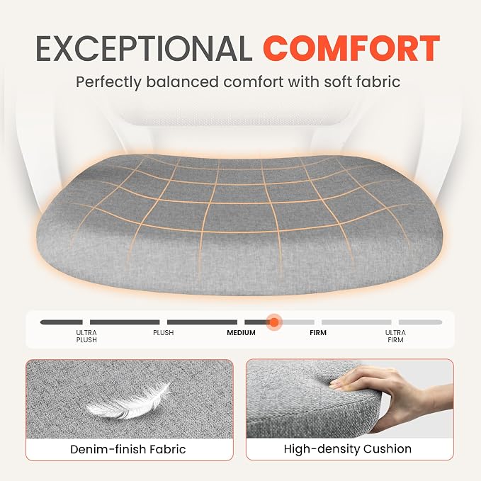 NEO CHAIR Office Desk Ergonomic Computer Mesh Chair with Lumbar Mid Back Support Adjustable Height Swivel Rolling Wheels Comfy Task Vanity Chair for Home Bedroom Study (Grey)