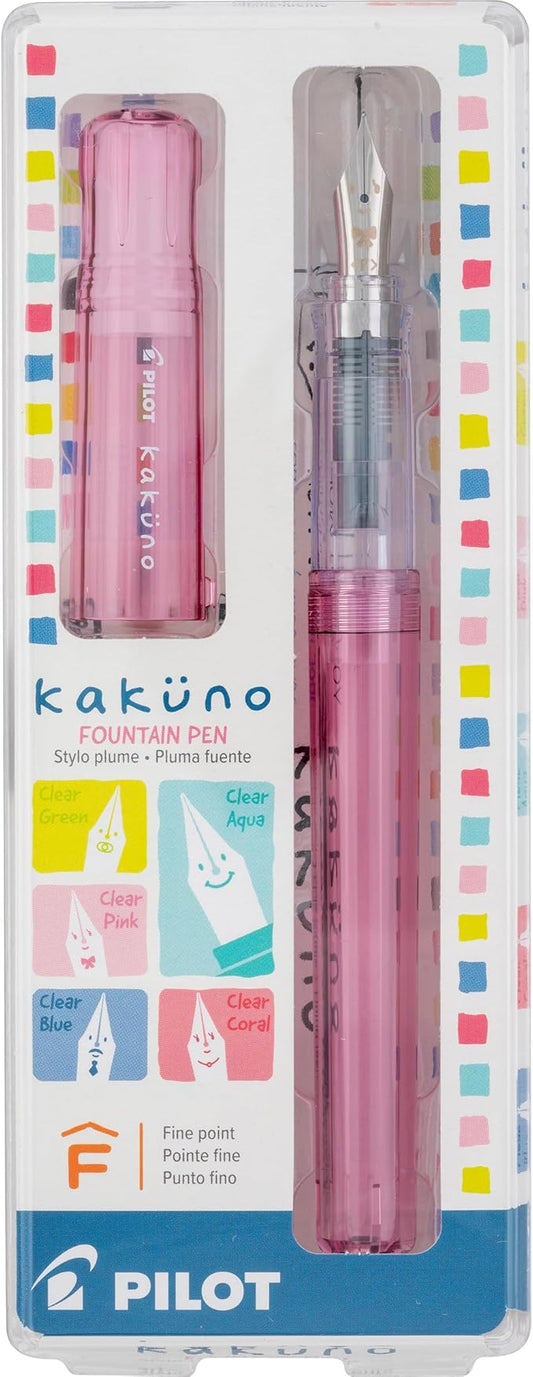 PILOT Kakuno Fountain Pen, Pink Barrel, Fine Nib