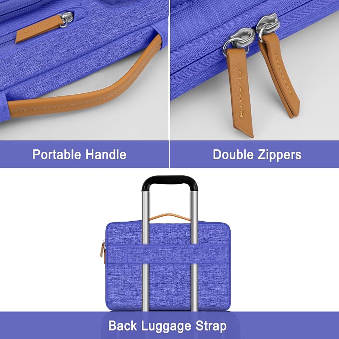 MOSISO 360 Protective Laptop Case 16 inch, 15-15.6 inch Laptop Sleeve Compatible with MacBook Pro 16, HP Acer Dell Lenovo ASUS, Side Open Carrying Case with 4 Zipper Pockets&Handle, Royal Blue