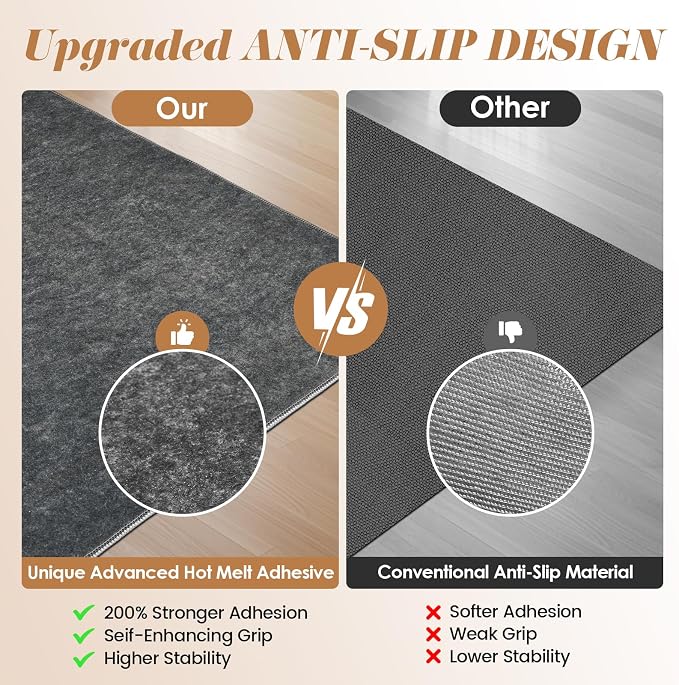 Office Chair Mat for Hardwood Tile Floor, 48"x60"Anti-Slip Under Desk Carpet Protector for Rolling Computer Chair Mat, Machine Washable Office Area Carpet (Chenille,Blue)