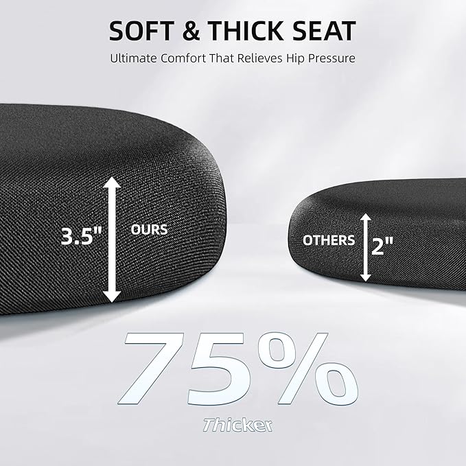 FelixKing Office Chair, Desk Chair with Adjustable Lumbar Support, Ergonomic Computer Chair with High Back and Armrest, Adjustable Height Gaming Chair Home Office Swivel Chair, Pack of 2, Black