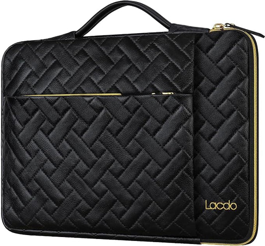 Lacdo 360° Protective 14 Inch Laptop Sleeve Case for HP Lenovo Dell ASUS Acer Chromebook 14 / HP Stream 14 / Dell Inspiron 14 / Lenovo IdeaPad 14 / Acer Spin/ASUS ZenBook Computer Bag, Elegant Black