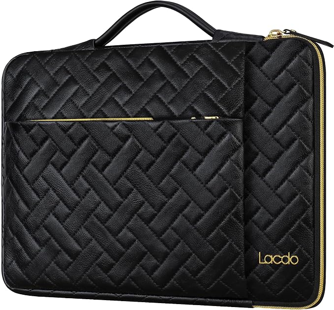 Lacdo 360° Protective Laptop Sleeve Case for 14 inch New MacBook Pro M5 Pro/Max A3426 A3427 (2026), M5/M4/M3/M2/M1 A3434 A3112 A3401 A3185 A2918, 13.8 inch Surface Laptop Computer Bag, Elegant Black