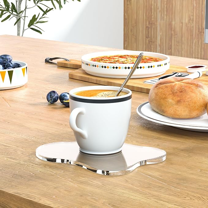 Acrylic 2Pcs/Set Coaster for Desk, Bar Drink Coaster, Cloud Shape Coffee Cup Coaster, Perfect for Tabletop Protection and Accessories Display
