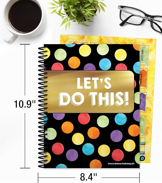 Carson Dellosa Celebrate Learning Teacher Planner 2026-2027, Undated 8" x 11" Lesson Plan Book With Stickers, Class Schedule, and Weekly Calendar School Supplies, Homeschool and Classroom Must Haves