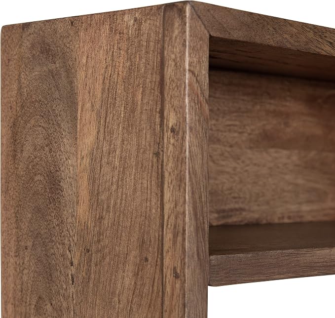 Kate and Laurel Georgie Rustic Wood Floating Desk; 26 x 6 x 30; Natural Wood; Bohemian Computer Desk for Home Office with Folding Design