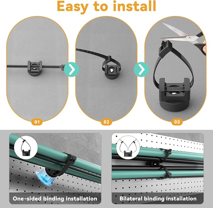 220 Pcs Magnetic Zip Tie Mount Base 26lbs Strong Magnetic Zip Tie Holder Multipurpose Magnet Cable Tie Clips Holder Wire Management Clips for Home Office Marine Electrical Wiring Organization Black