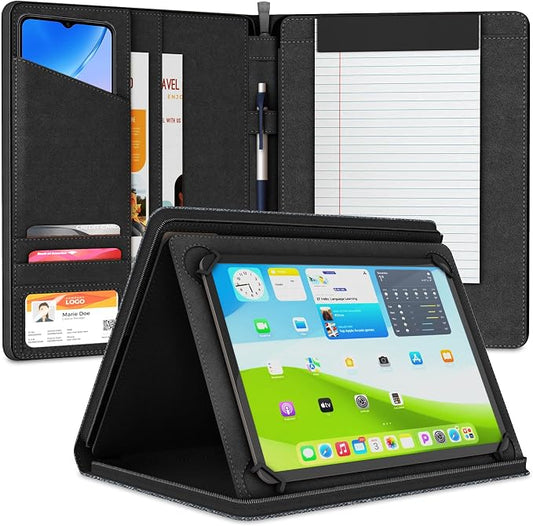 Universal Padfolio Case – Tablet Portfolio Organizer with Notepad Holder – Compatible with iPad 10th 11th Gen, iPad Pro 11, iPad 7 8 9 10.2 10.9 and 9.7 inches