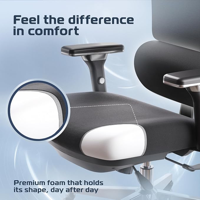 ProSeat Ergonomic Office Chair Comfy [#1 in Tests] Swivel Chair | Ergonomic Chair with Breathable Mesh Back | Computer Chair with wheels | Home Office Desk Chair with 3D Headrest | For 330lbs
