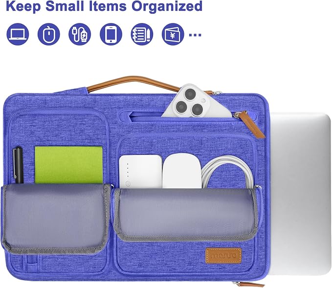 MOSISO 360 Protective Laptop Case 16 inch, 15-15.6 inch Laptop Sleeve Compatible with MacBook Pro 16, HP Acer Dell Lenovo ASUS, Side Open Carrying Case with 4 Zipper Pockets&Handle, Royal Blue