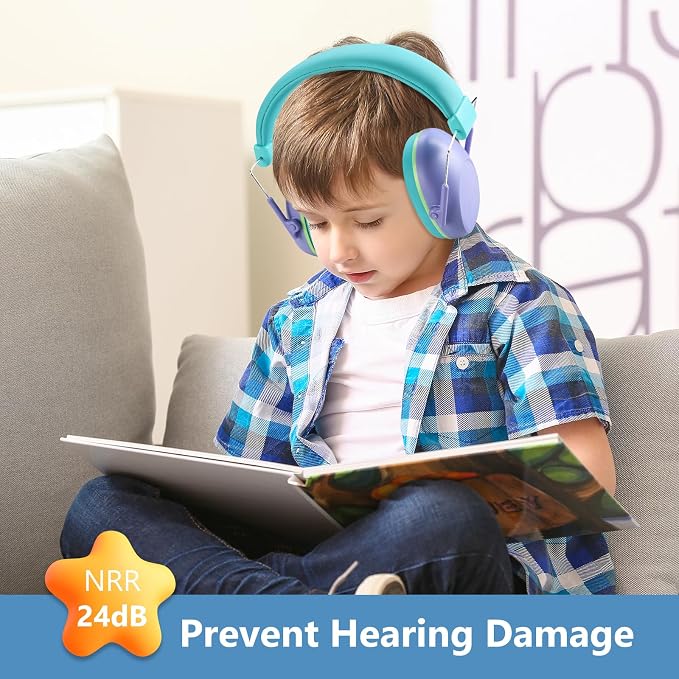 ProCase Kids Noise Cancelling Headphones, Kids Ear Protection Monster Jam Truck, Fireworks Hearing Protection Noise Reduction, Noise Canceling Earmuffs for Sensory Autism Toddler Children -Purple