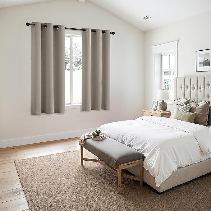 MIULEE Blackout Curtains for Bedroom Living Room 2 Panels, Thermal Insulated Room Darkening Drapes Grommet Noise Reducing Light Blocking Window Treatments 63 Inches Long 40x63 Inch Stone