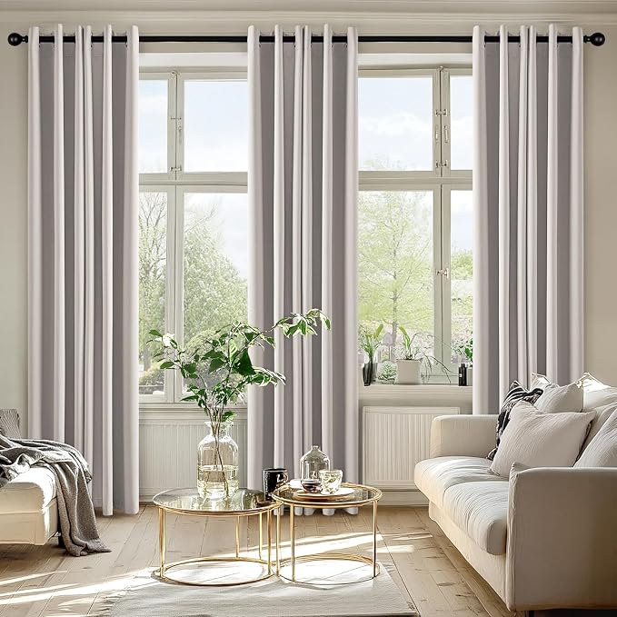 MIULEE Blackout Curtains for Bedroom Living Room 2 Panels, Thermal Insulated Room Darkening Drapes Grommet Noise Reducing Light Blocking Window Treatments 72 Inches Long 40x72 Inch Cobblestone