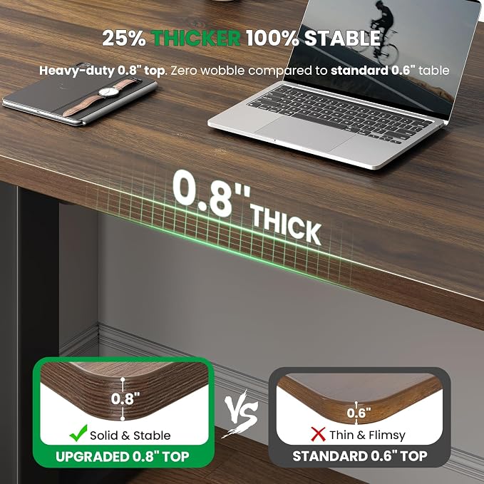 SIAGO 63 x 24 Inch Electric Standing Desk, 0.8 Inch Thick Tabletop | Smooth Height Adjustment, 200lbs Stability, 3 Memory Presets, Cable Management, Pre-Labeled Easy Assembly