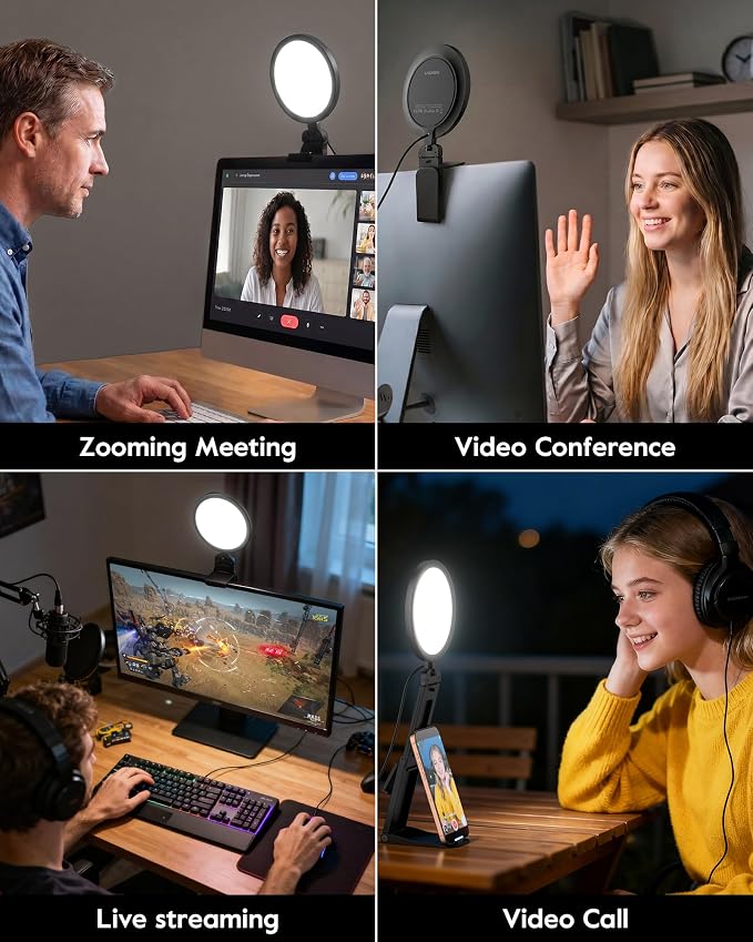 5" Ring Light for Computer, Eye-Caring & Flicker-Free Lighting for Zoom Meetings, Video Call, Recording, Streaming, Portable Light for Laptop, Monitor & Webcam with 50 Modes (3000K-6500K) CRI>97.8