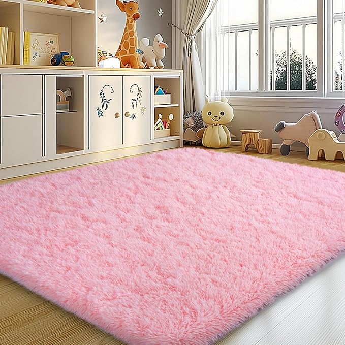 Mugorn Small Soft Shag Rugs for Bedroom, 4x6 Fluffy Area Rugs for Living Room