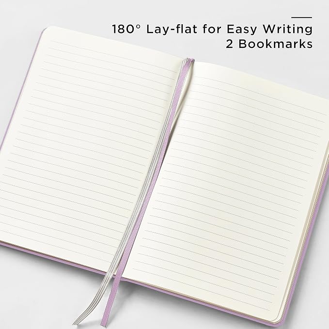 &And Per Se Lined Journal and Pen Set, A5 Leather Hardcover Notebook with Pen & Stationary Set, 160 Pages 100GSM Thick Ruled Paper Journal for Business Work Writing (Purple)