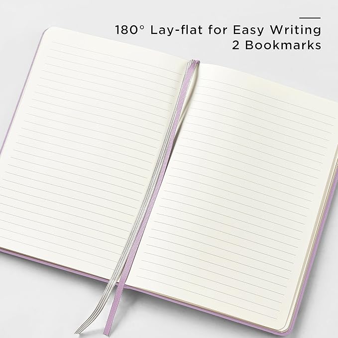 &And Per Se Lined Journal and Pen Set (3 Packs), A5 Leather Hardcover Notebook with Pen & Stationary Set, 160 Pages 100GSM Thick Ruled Paper Journal for Business Work Writing (Purple)