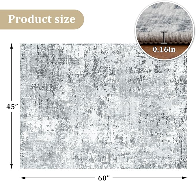 chakme Office Chair Mat for Hardwood Floor, 60"x45" Easy Glide Computer Desk Mat Protector for Rolling Chair Under Desk Rug Nonslip Backing, Machine Wash, (Boho)