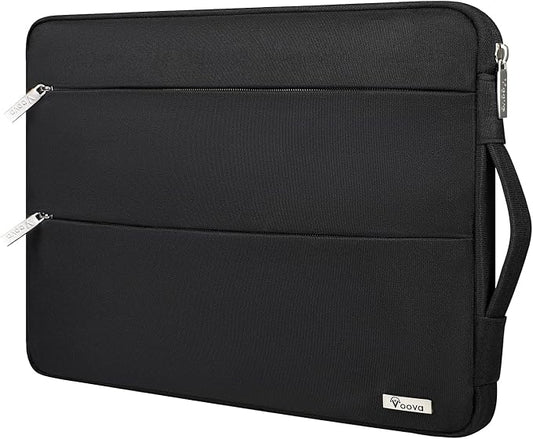 Voova 14 15 Inch Laptop Sleeve Case, Waterproof Computer Bag Cover Compatible with MacBook Air 15 M2/M3/M4 2022-2025, MacBook Pro 15, Hp chromebook 14, 14-15” Dell Lenovo Acer Asus, Black