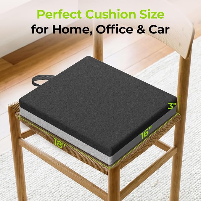 AUVON Ventilation Seat Cushion with Innovation Heat Dissipation Design, Wheelchair Cushion with Supportive Memory Foam, Waterproof & Anti-Slip Cover, Improve Lower Back & Tailbone Comfort