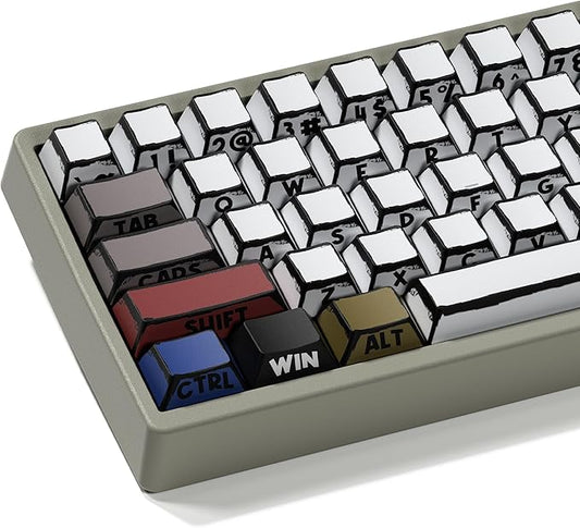 XVX Retro PBT Keycaps, Side Printed Keycap Set Cherry Profile, Dye Sublimation Graffiti Keyboard Keycaps Suitable for 60% 65% 75% 80% 100% MX Switches Mechanical Keyboard