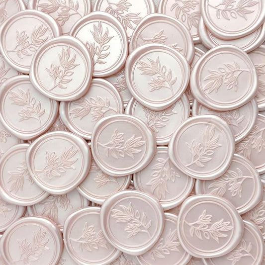 50Pcs Champagne Self-Adhesive Wax Seal Stickers - Wax Seal Perfect for Wedding Invitation or Envelope Good Adhesion and Easy to Use, Wedding Invitation Accessories
