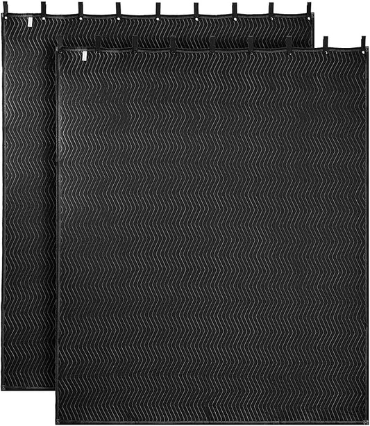 VEVOR 2 Pcs Sound Dampening Blankets, Soundproof Curtains with 96 x 80 in, Soundproof Blanket with Grommets, Studio Grommeted Blanket, for Window, Door, Light Blocker, Music Recording, Black
