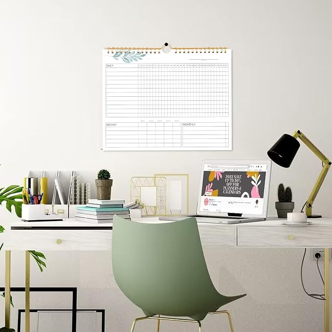 Habit Tracker Calendar- 12 Months Undated Daily, Weekly & Monthly Habit Tracker Journal, Writable Habits Track Calendar for Goal Setting, Boost Productivity, Workout Motivation & Self Care Tool