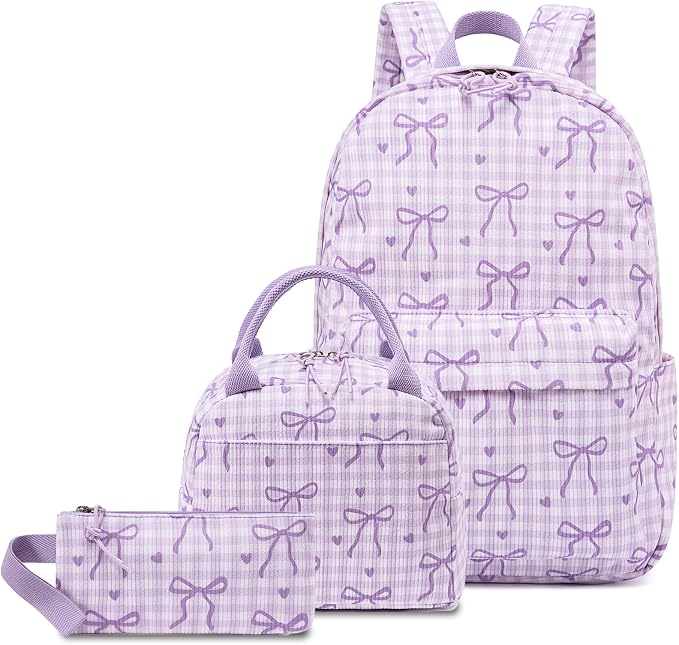LEDAOU Backpack for Girls School Bag Kids Bookbag Teen Backpack Set Daypack with Lunch Bag and Pencil Case | Kids