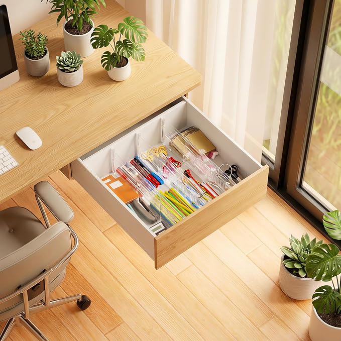 8 Pack Drawer Dividers 6" High - Tall Acrylic Drawer Divider for Clothes, 12.3-18" Adjustable Dresser Deep Drawer Dividers,Expandable Dresser Separators for Kitchen Office Baby Clothing (8)