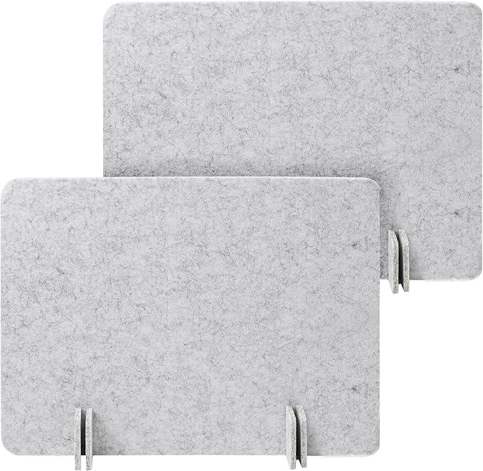 Desk Privacy Panel Set, Desk Partition Cubicle Wall Freestanding Noise-Reduction Panels Room Divider, Soundproof Partition with Support Feet for Office or Home Use (Light Grey, 40 * 60 cm)