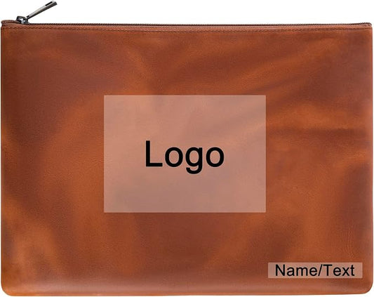 Genuine Leather A4 File Folder for Document, Leather File Folder Organizer Document Holder for Men&Women, Waterproof Portfolio Envelope Folder Case