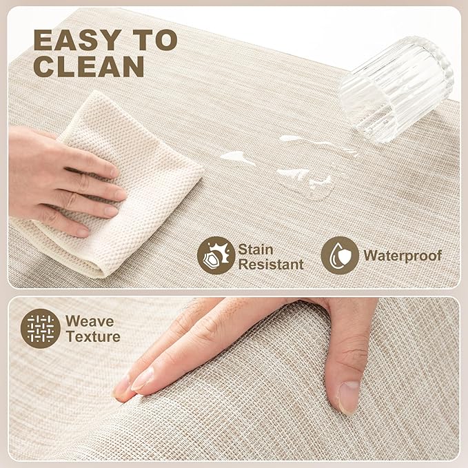 Collive Kitchen Mats for Floor 2PCS, Cushioned Anti Fatigue Rugs Non Slip Waterproof Kitchen Sink Mat, Memory Foam Comfort Standing Mats for Desk, Office, Home Decor, 20" x 47" + 20" x 32", Beige