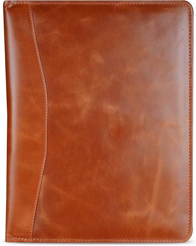 Heavy Duty Buffalo Leather Legal Pad Portfolio | Handmade Executive Notebook Binder Portfolio | Professional Padfolio Organizer | Business Gift for Men and Women : Brown