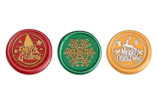 Yoption 360 Pcs Sealing Wax Beads Kit, Metallic Red, Green, Gold Christmas Wax Seal Beads with Candles and Melting Spoon