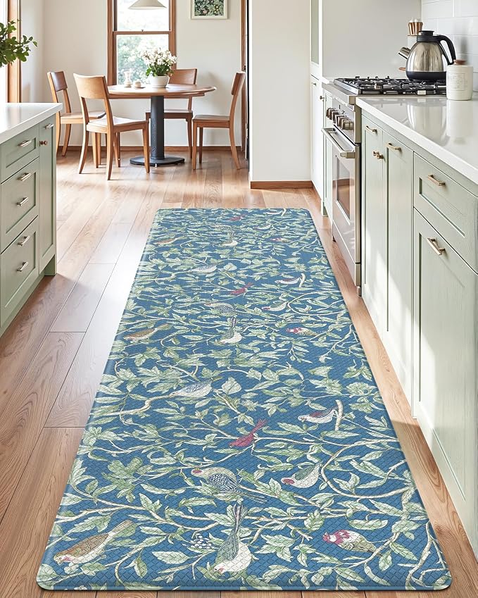LUMI Anti Fatigue Kitchen Cushioned Mat for Floor, Padded Waterproof Runner for Standing, Stain Resistant Comfort Rugs for Home, Sink, Laundry, 24x87